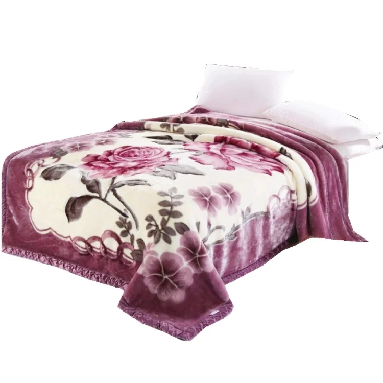 Роскошные удобные корейские норковые одеяла королевского размера оптом одеяло Raschel