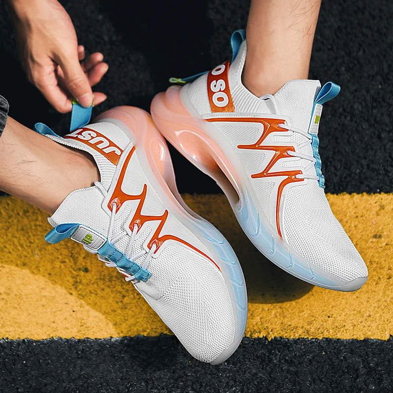 High Quality Fashion Comfort Lace-up Men Sneakers Breathable Sport Shoes Flying men shoes sports