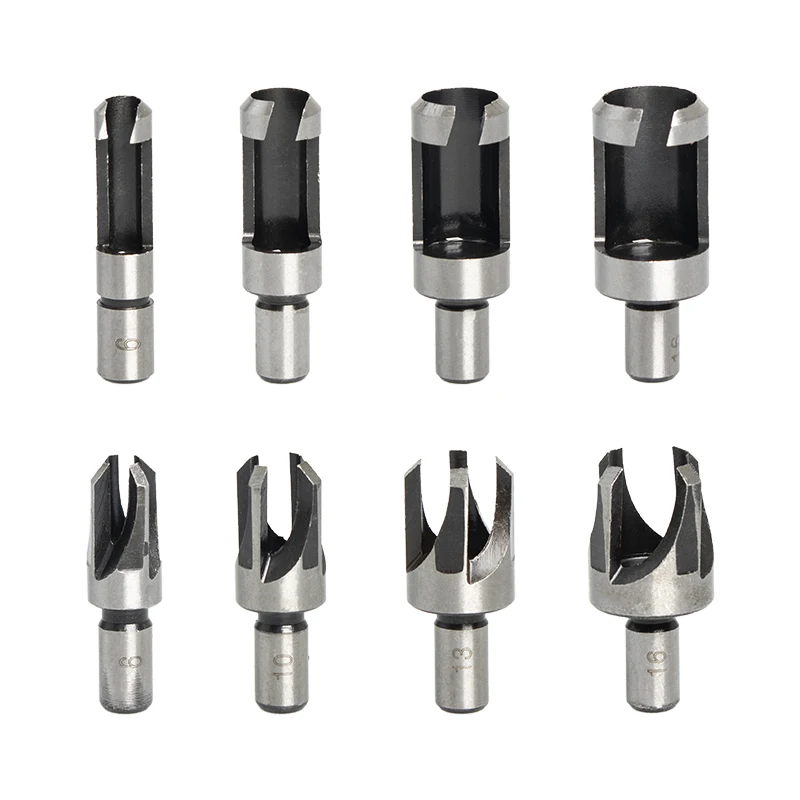 Zhongzuan 6mm 10mm 13mm 16mm 8 Pcs Round Tube Type Wood Plug Hole Cutter Drill Bit Sets