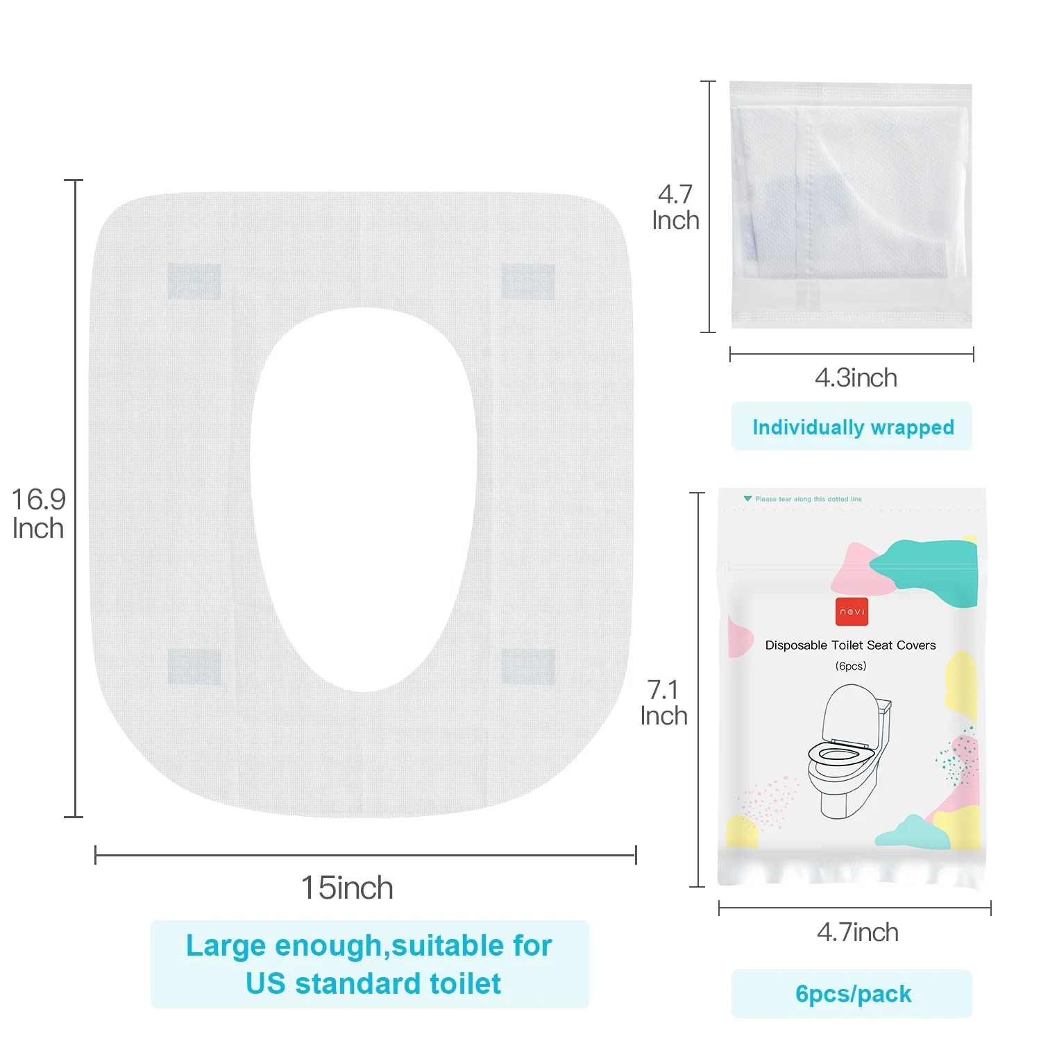 
Ready To Ship Cheap Custom Package Logo Travel Waterproof Disposable Toilet Seat Covers For Kids Baby 