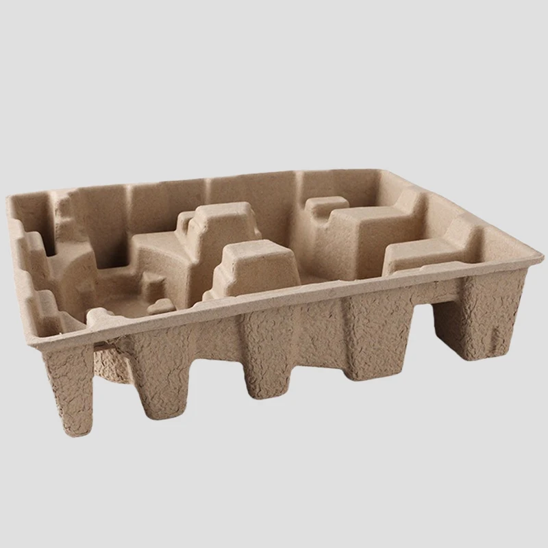 High Quality Electronics packing Molded Pulp paper Tray sugarcane bagasse pulp package