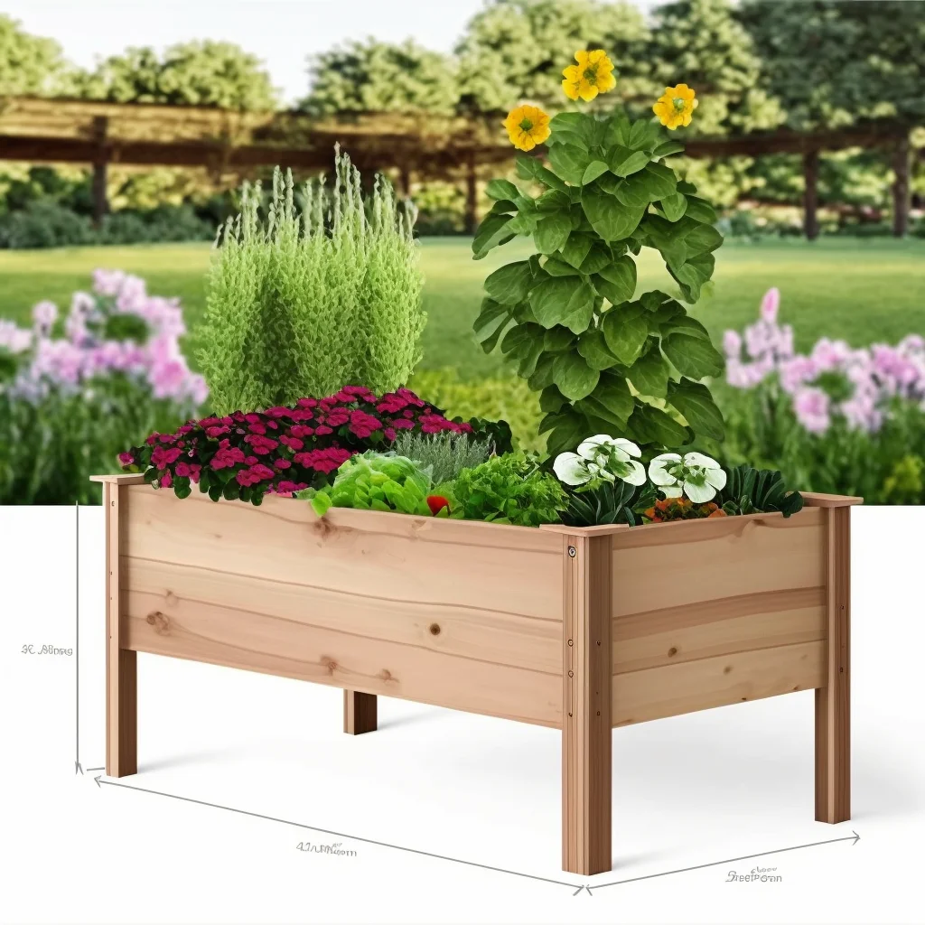 Outdoor Wooden Garden Bed Flower Box with Painting Finishing for Pot Planting Wooden Planter for Gardening