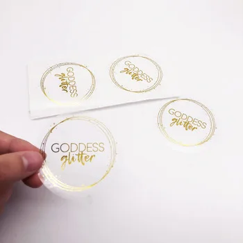 Wholesale Custom Printing Roll Matt Transparent Labels Clear Gold Foil Self Adhesive Private Sticker