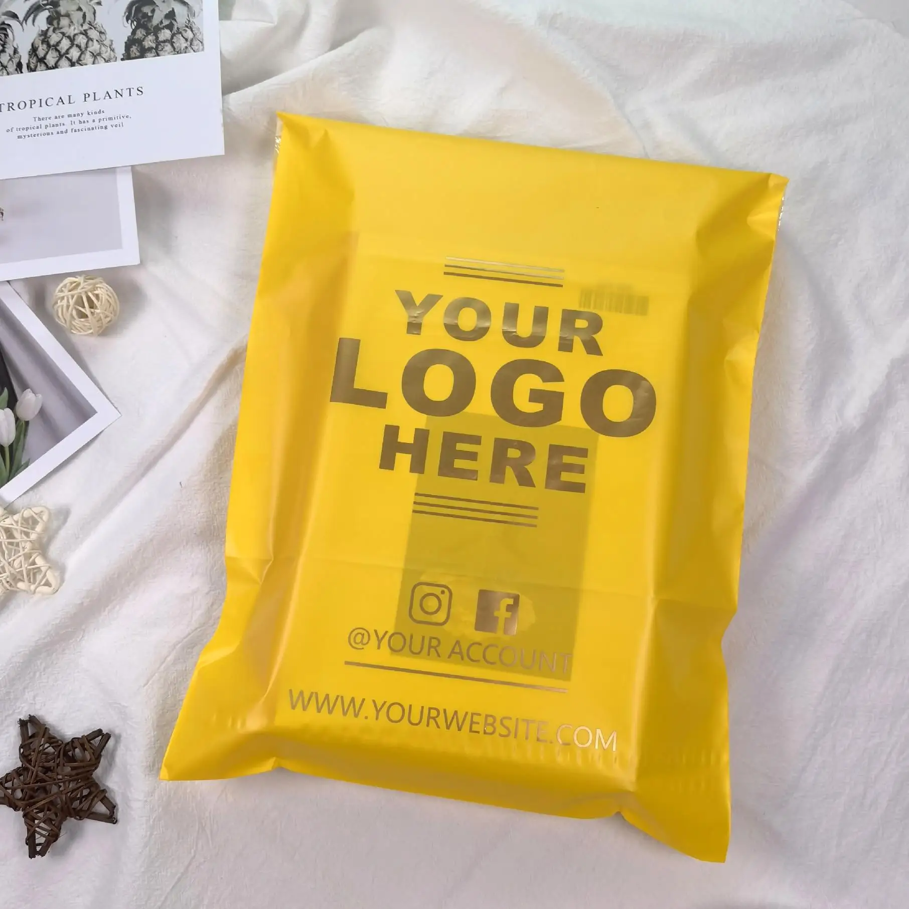 Printed Your Own Label Compotable Biodegradable Thank You Card Shipping Poly Mailers 10x13 Polymailer Bag Custom Logo