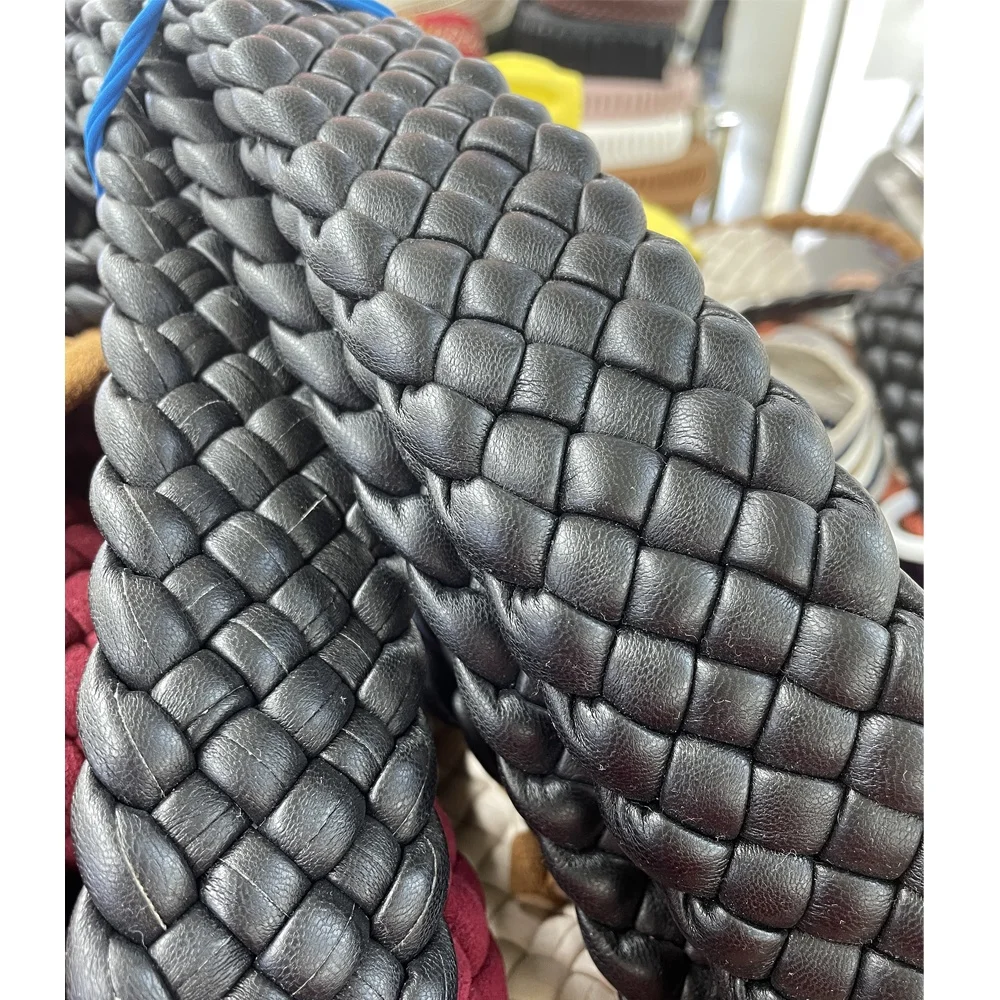 R205  Wholesale sandals accessories braided leather stripe PU leather cord for shoe