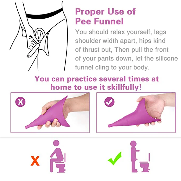 2024 New Women Emergency Standing Silicone Urination Device Female Urinal for Car