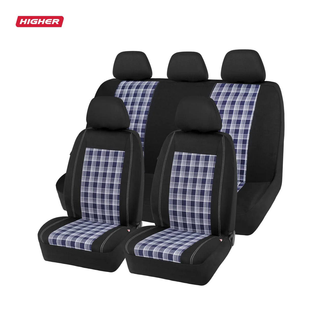 
Universal Fit Polyester Plaid Full Set Car Seat Cover Auto Seat Cover 