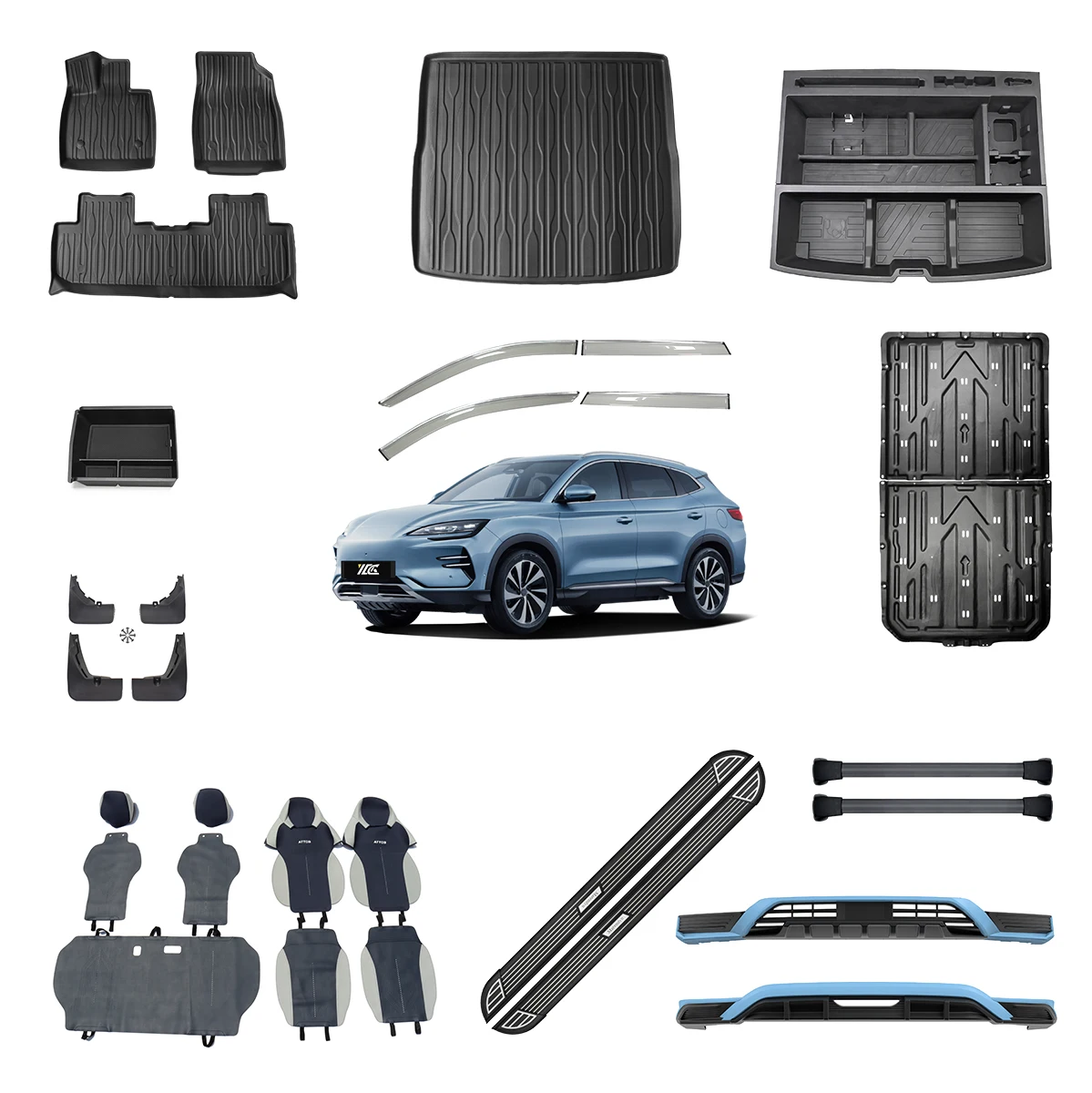 High Quality Car Exterior Accessories 4Pcs Front Rear Mud Flaps Guard Flares Splash Mudguard For BYD Song Plus Accessory