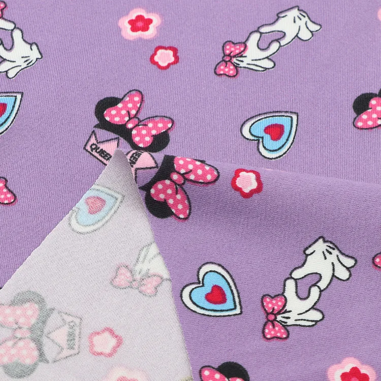 Love Shape Custom Design Print Fabric Jersey for Garments Multicolor Fashion 100% Cotton Baby Cloth Fabric