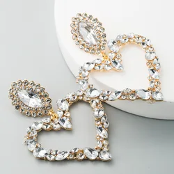 2022 Jewelry New Design Statement 6 Colors Multicolored Crystal Rhinestone Heart Drop Dangle Earrings Women Jewelry Wholesale