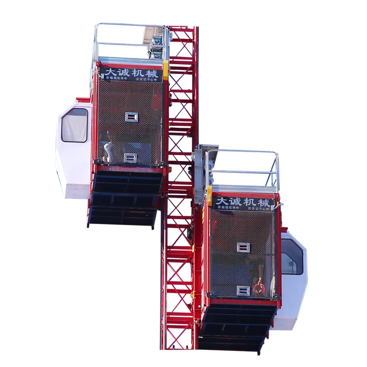 Rated Load 4T Double Cage Construction Site Lifting Equipment 2021 Explosion Safe And ReliableConvenient Maintenance And Durable