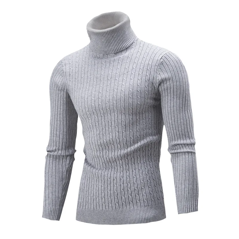 
Hot sale cheap cable knit turtleneck sweater men 