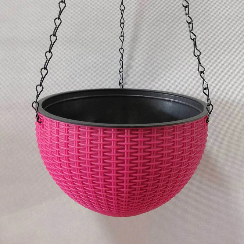 Plastic Woven Hanging Orchid Pot Hanging Basket Hanging Wall-Mounted Green Radish Succulent Flower Balcony Thickened Resin