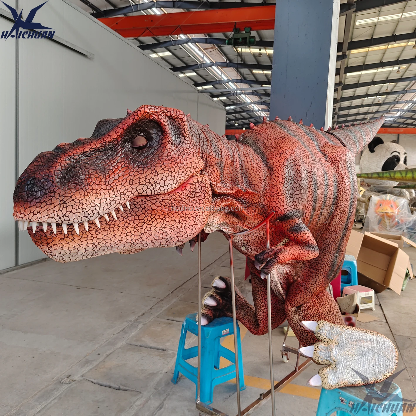 Lifelike Realistic Horror Halloween Costume Animatronic t rex Dinosaur Costume for Indoor Theme Playground