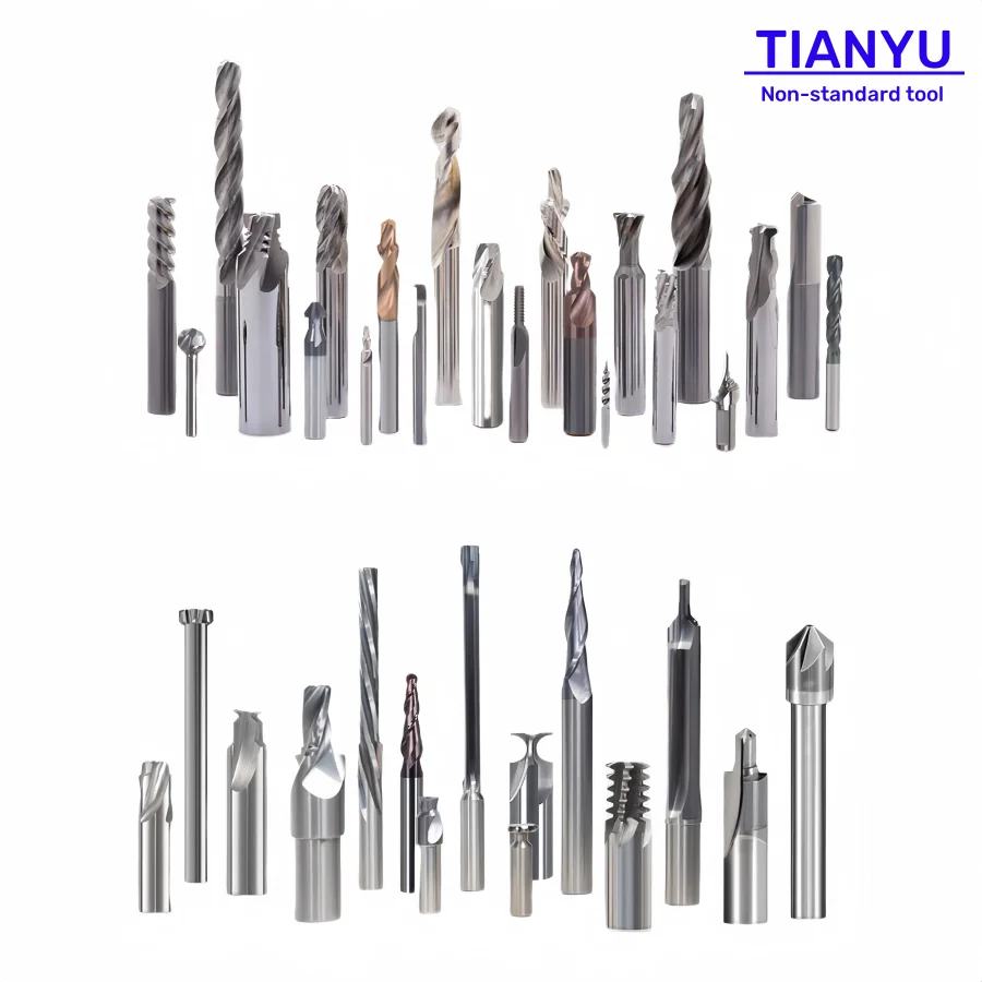 HRC55 Tungsten Carbide Endmills Micro Small Diameter Ballnose Cutter Tungsten Cobalt alloy Milling Cutter customized