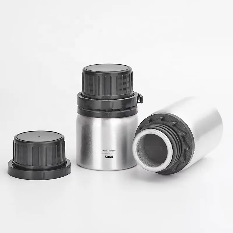 Factory wholesale aluminum essential palm oil bottles perfume 250 300 400 500 1100ml 1 liter with anti-theft Cover