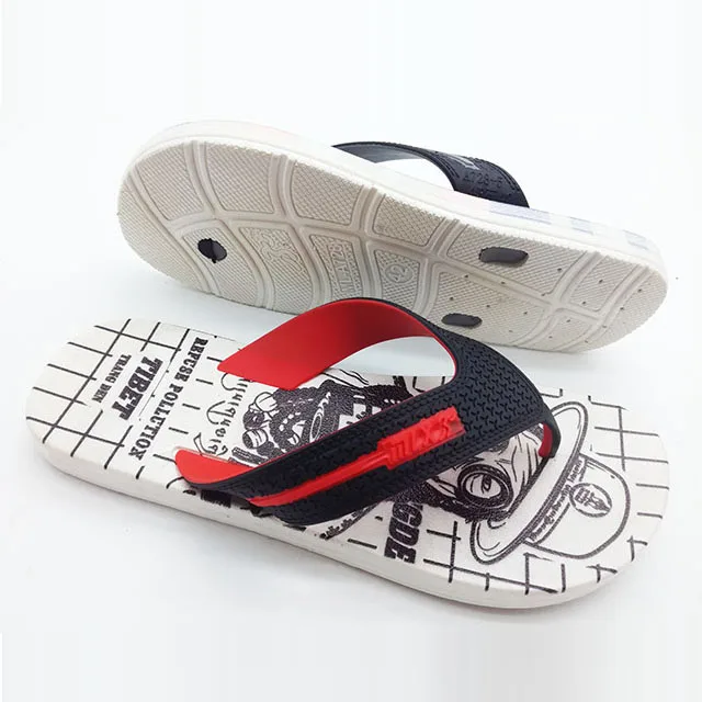 2021 china new model outdoor flat pcu men flip flops leather slipper