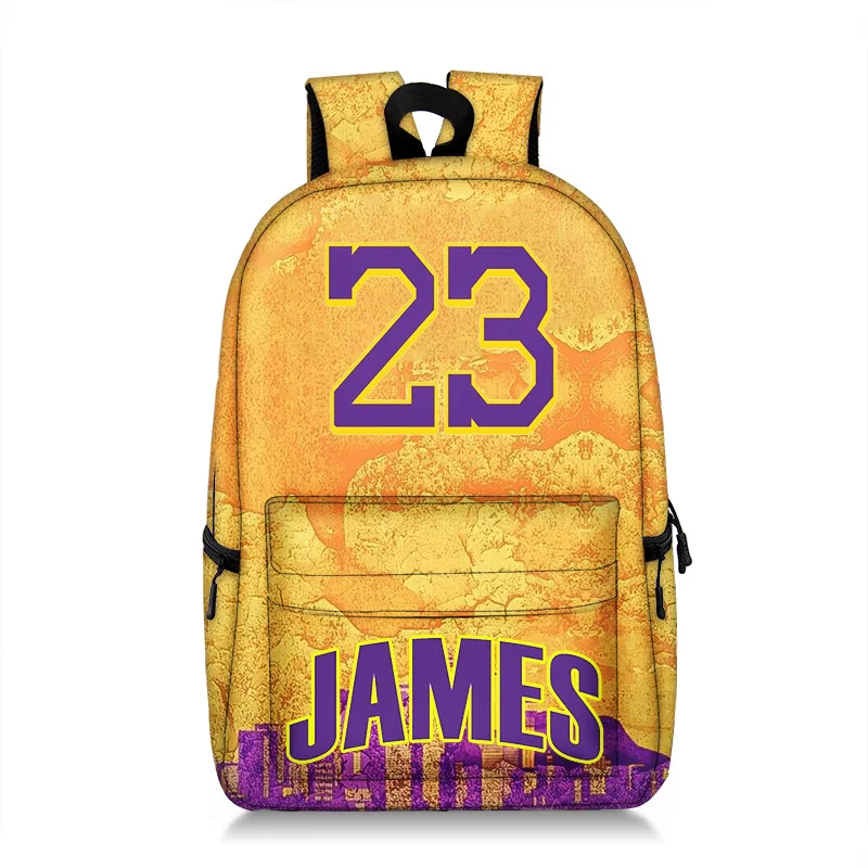 Basketball star printing high school student backpack polyester large capacity youth backpack student school bag can be custom