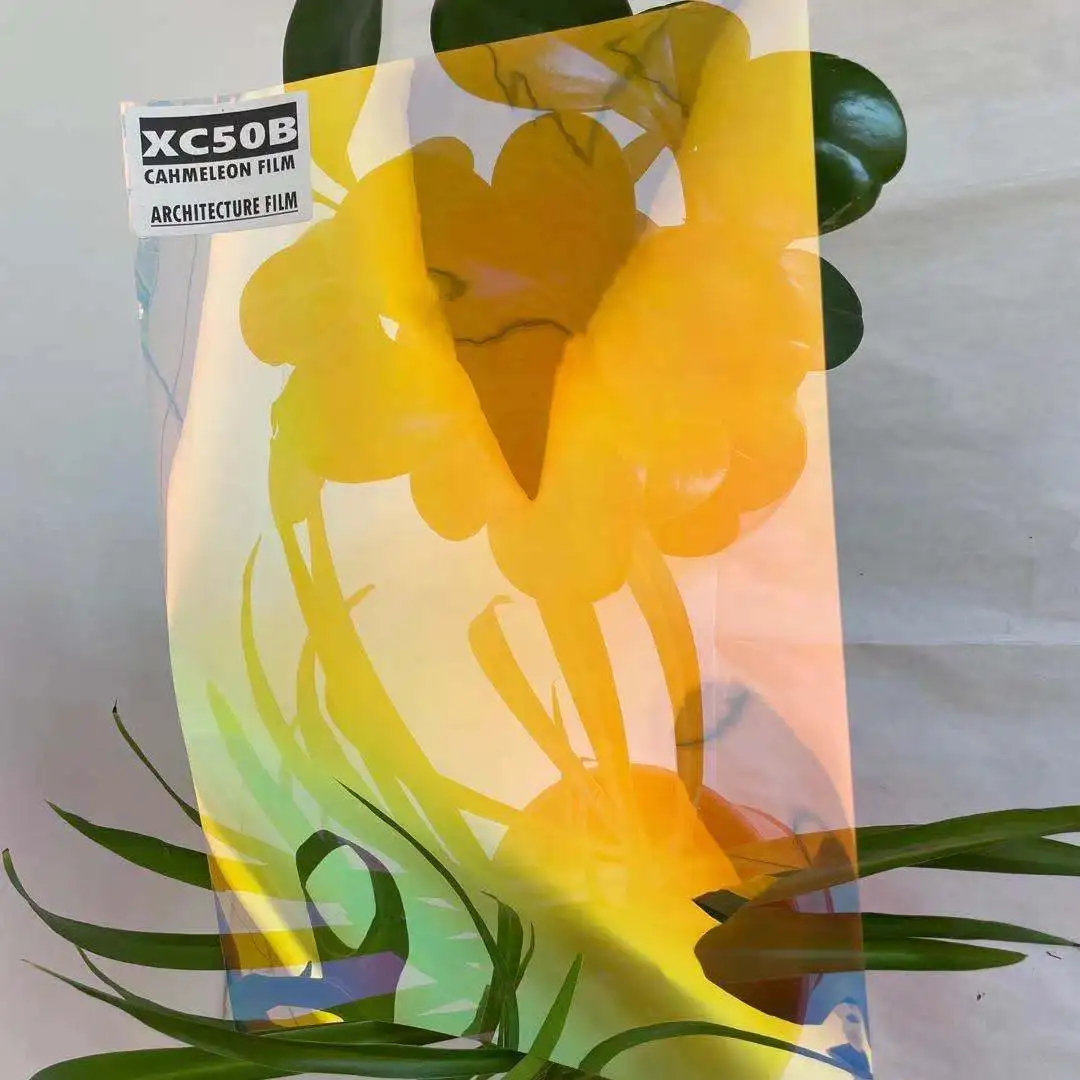XC50B SHINNING GLASS BUILDING FILM UNIQUE STYLE BUILDING ARCHITECTURE COMMERCIAL RESIDENTIAL CHAMELEON SHINNING COLOR FILM