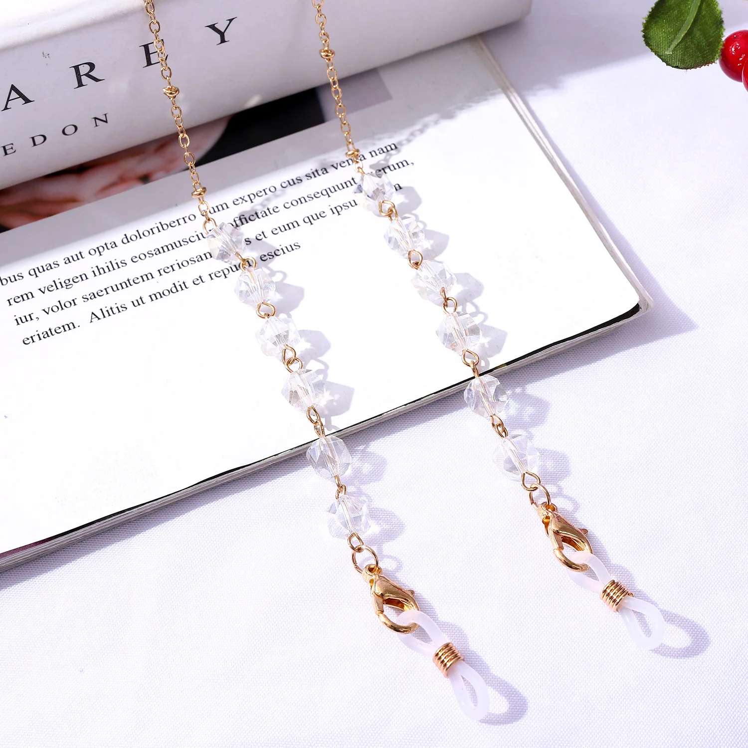 New Fashion Multicolor  Summer Trendy Crystal Glass Beaded Eyeglass Eyewear Chain  For Sunglasses