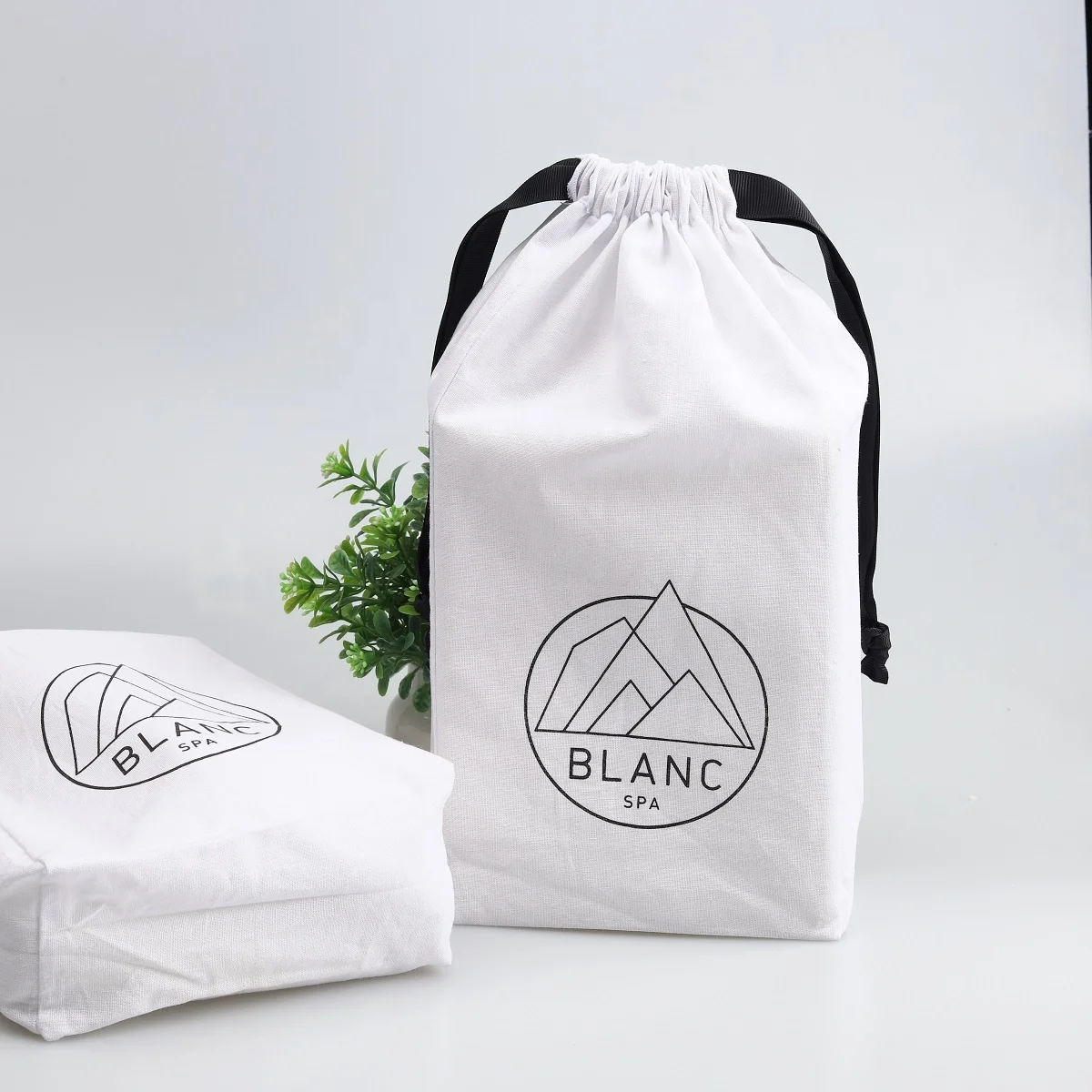 Wholesale Cheap Custom Logo Eco Printed Cotton Linen Muslin Candle Soap Pouch Friendly Gift Drawstring Bag