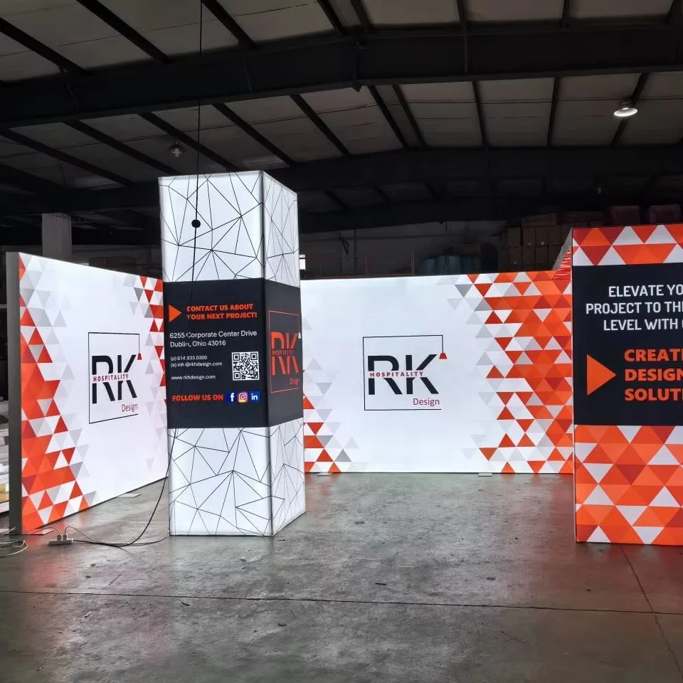 High Quality Durable Aluminum Frame 20x10 6x3m Modular SEG Lightbox Backlit Display Exhibition Booth Design