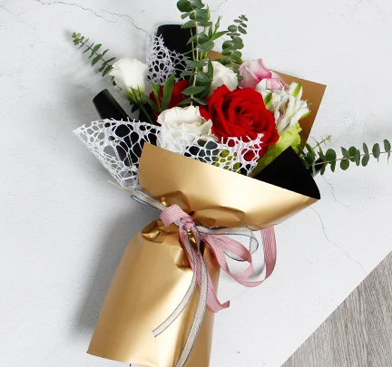 Double side gold Ouya pape  flower bouquet wrapping paper material flower shop packaging