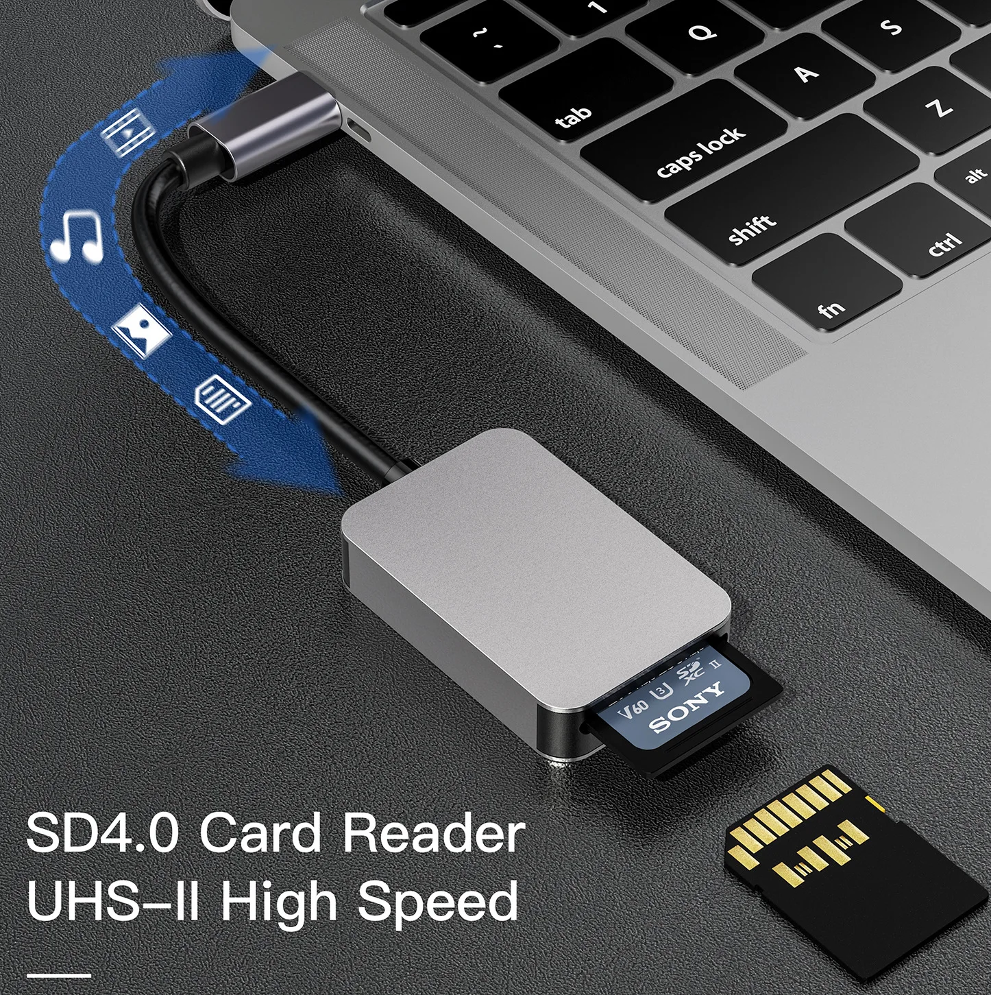 2023 new style type c to usb 3.1 SD 4.0 TF 2 in 1 5GBPS fast card reader