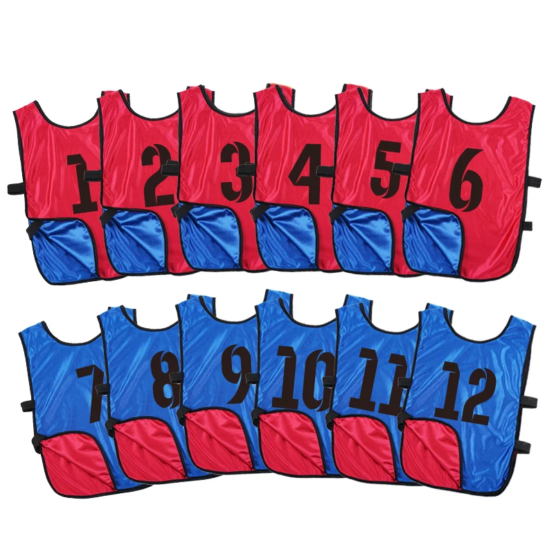 Wholesale cheap sports bibs reversible pinnies training soccer pinnies adult