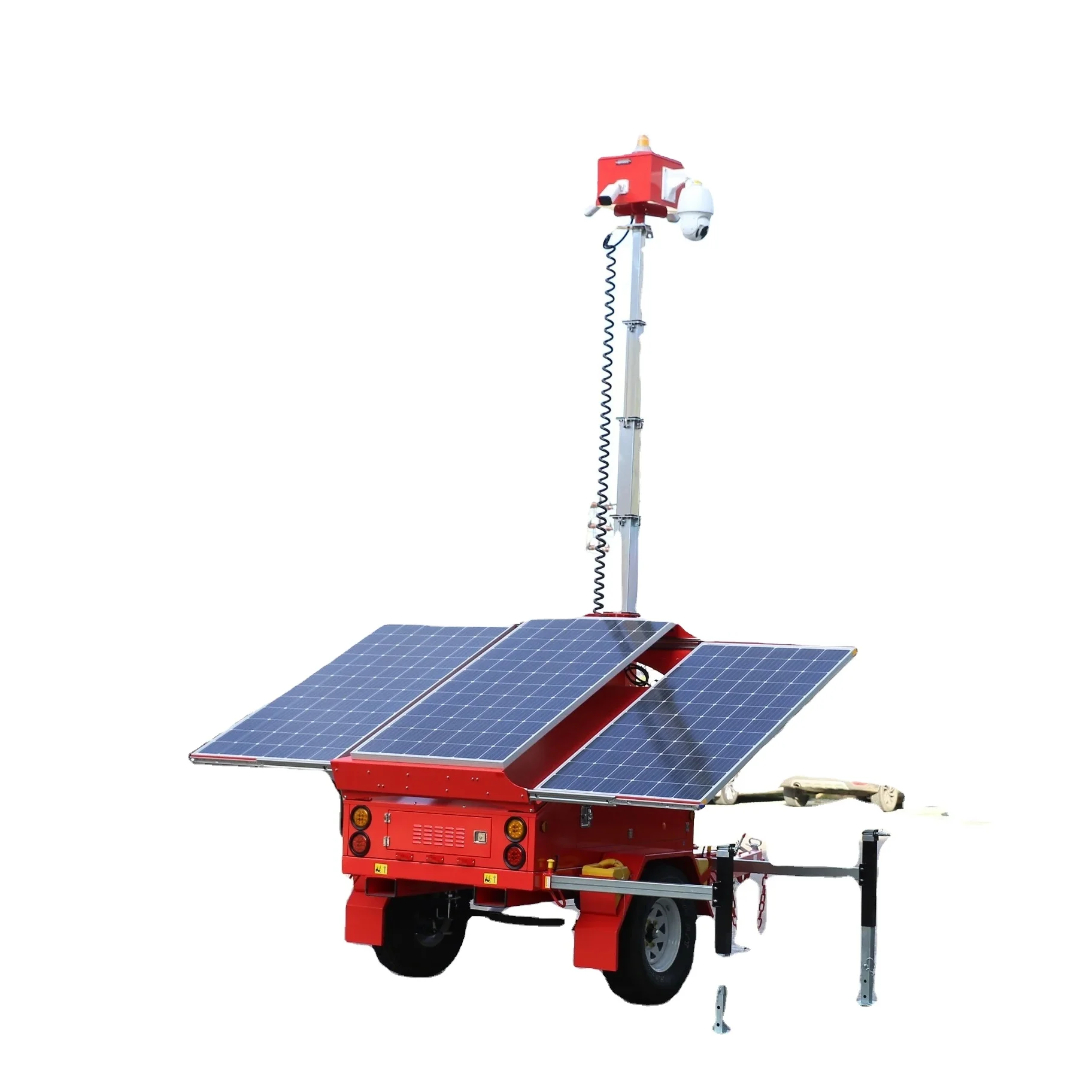 Solar Powered CCTV Security Camera System Trailer