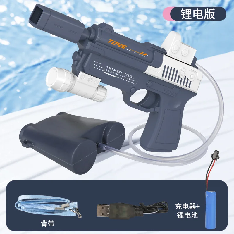 2020 Best Selling  plastic Full- automatic backpack  toy gun Electric watergun summer outdoor  for children