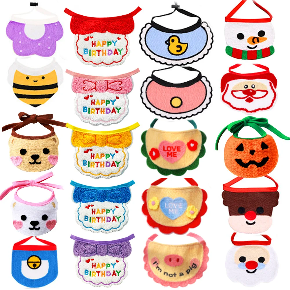 Cute Cat and Dog Pet Bandana in Garfield Shiba Inu Style Personalized Festival Accessory Bib in Wool and Cloth Triangle Shape