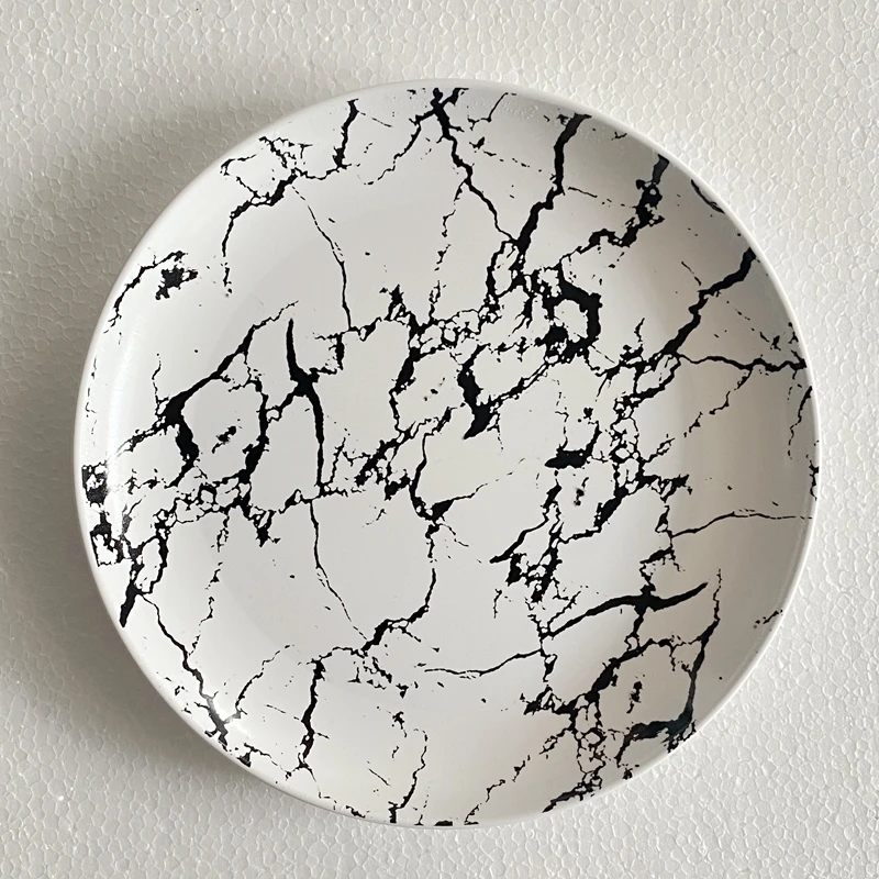 Plates Dishes plastic  marble  design  round shape  baby dishes