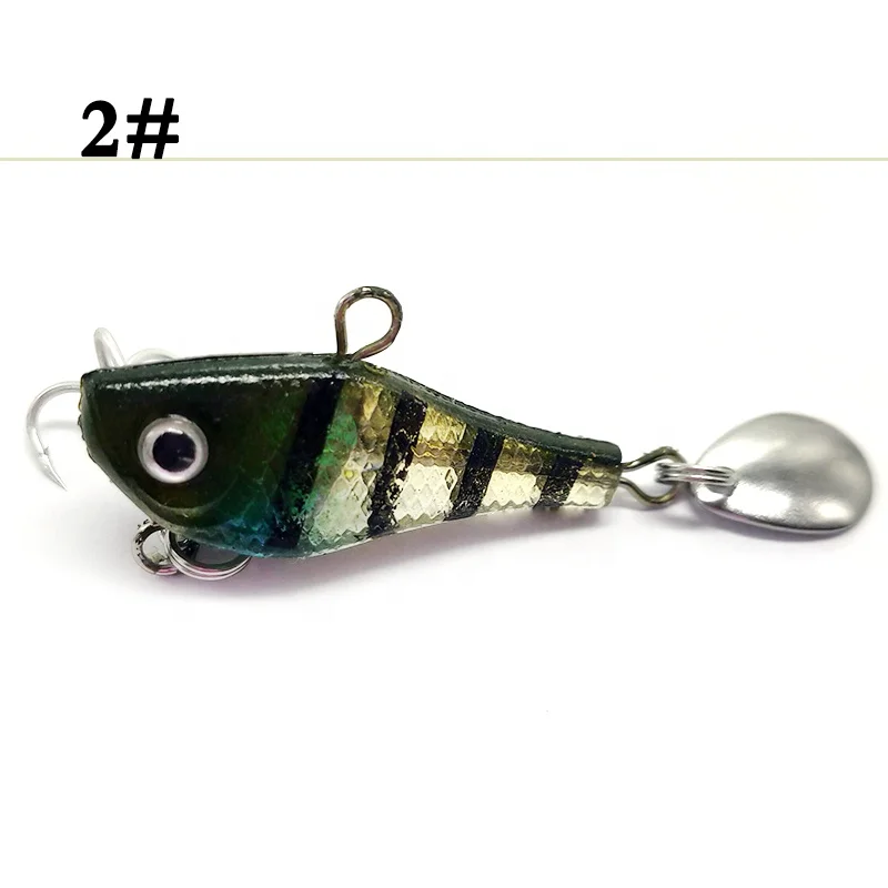 Freshwater Bait Small Soft VIB Fish Lure with Lead Lead Fish 4.5cm 5.5g PVC Jig Head Lure 3D Lure Eyes 9 Colors High Level