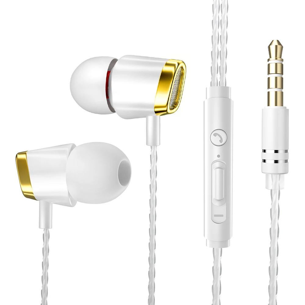 3.5 mm Fashion Heavy Bass Earbud In Ear Phone Sport Earphones Wired Noise Cancelling Headphones Support OEM Print Logo Earpiece
