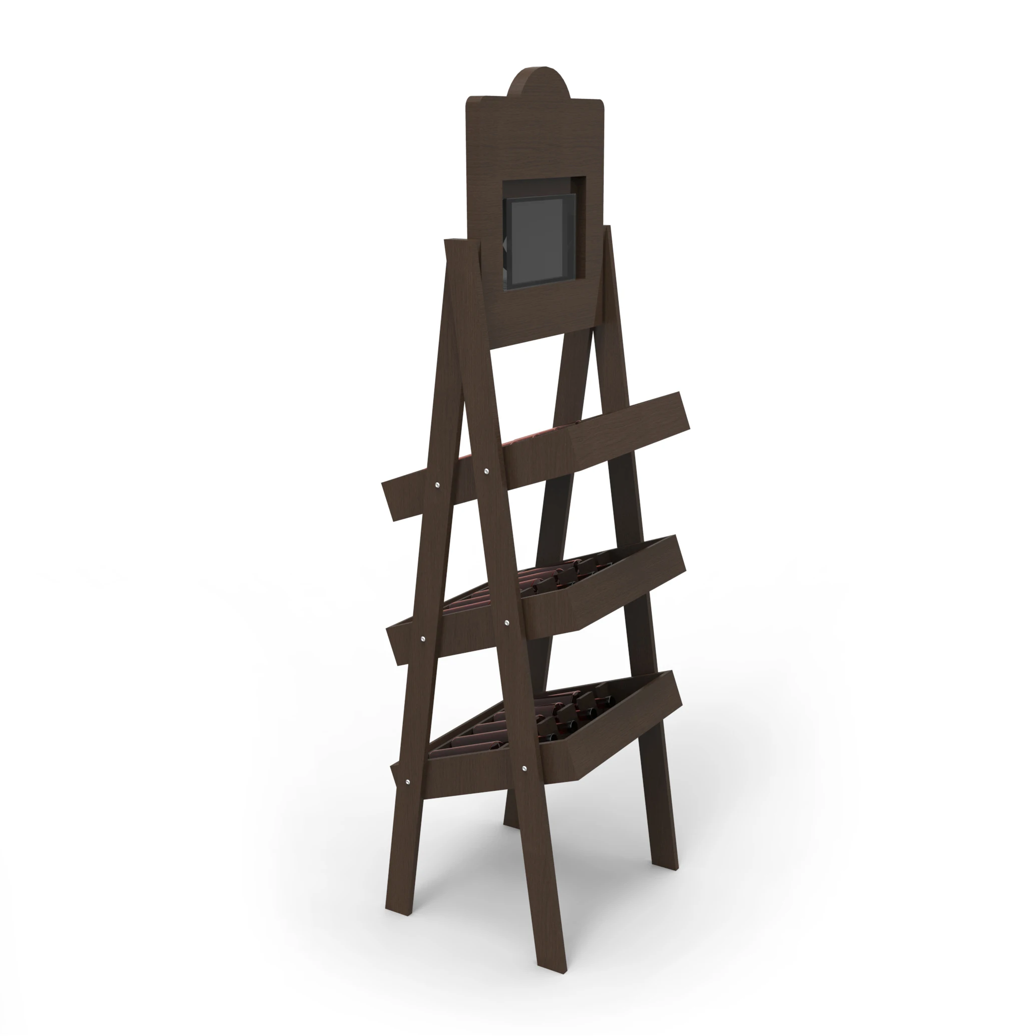 Hot Selling Modern Wooden Wine Display Shelf Floor Stand and Rack Customizable Logos for Store Display Stands