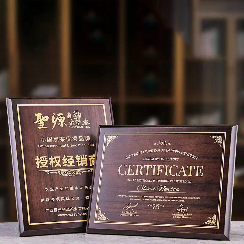 High density fiberboard made of wood medal honor memorial gift foldable color printing titanium plate plaque