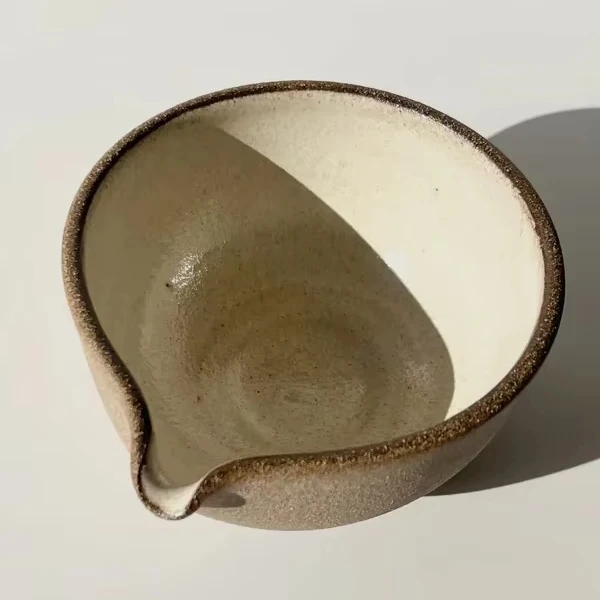 Traditional Matcha Tea Set Handmade Pottery Japanese Matcha Bowl with Pouring Spout