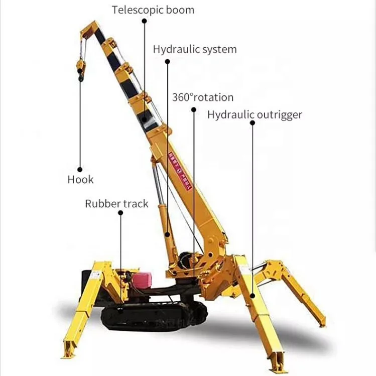 Морской мобильный строительный мини-подъемник на гусеничном ходу самоходный сборщик автоматические электрические мини-подъемные краны 3 тонны