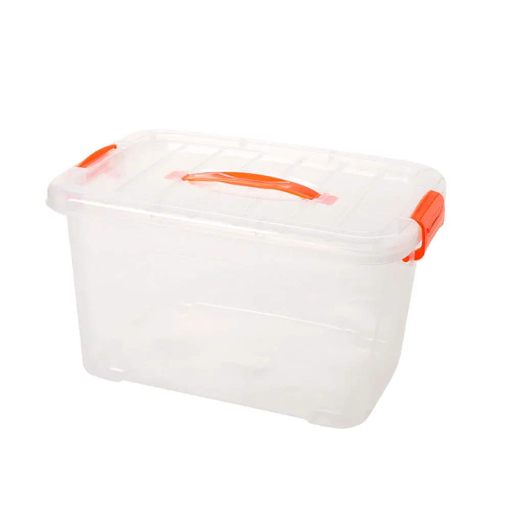 Factory price transparent design plastic storage box with cover