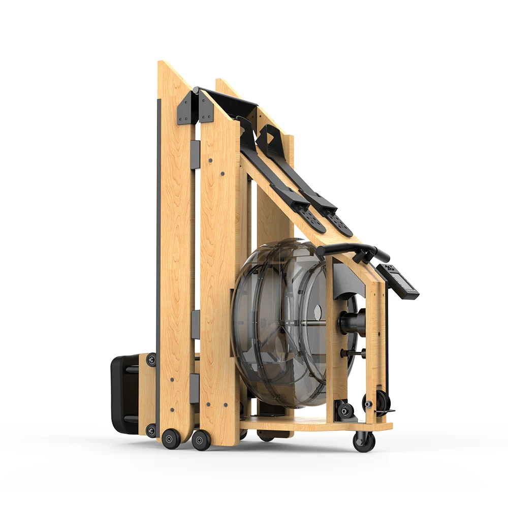 OEM Home Indoor Fitness Exercise Wood Gym equipment Wooden Folding Water Rowing Machine