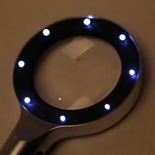 
85mm 2.5X/5X Handheld Optical Magnifier Lamp 12 LED Portable Reading Magnifier 