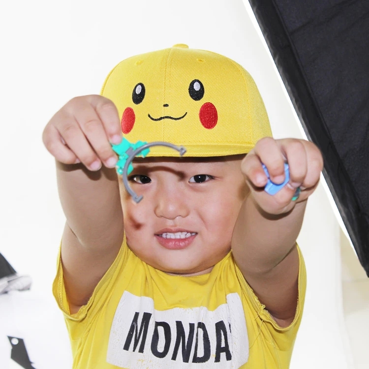 100% acrylic kids cartoon snapback hats custom flat embroidery kids snapback cap