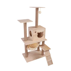 Luxury adult cat tower tree wood toy