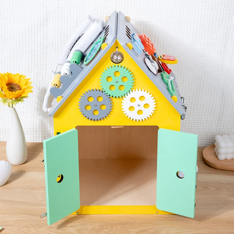 Multifunction Activity Busy Board House Sensory Adhd Learning Toys Fidget Early Education Montessori Toys For Kids Boys & Girls