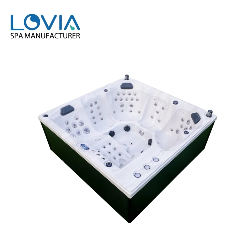 Hot Sale 6-Person Outdoor Spa with 80-Jets Modern Design LED Whirlpool Pool for Bathroom for Leisure & Parties Massage Function