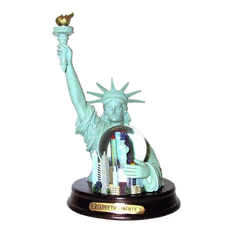 Wholesale custom city water ball desktop decor cheap tourist souvenirs USA building resin glass snow globe