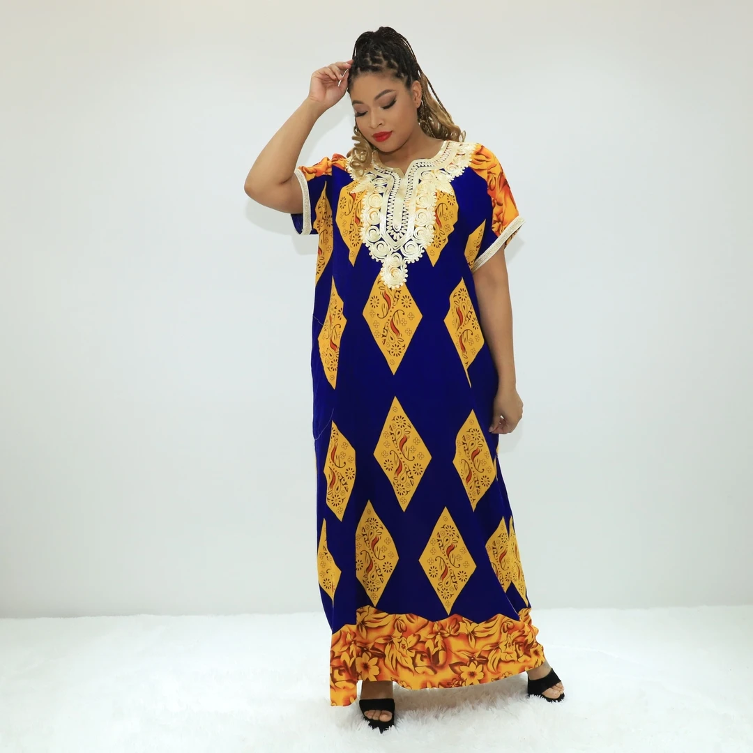 muslim clothing caftan robe africain avec foulard  KT1150-520FY Congo clothing ethnic dress