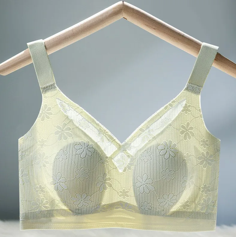 Seamless Minimizer Bras for Women Thin Cup Lace Bralette Wirefree Sports Bra Everyday