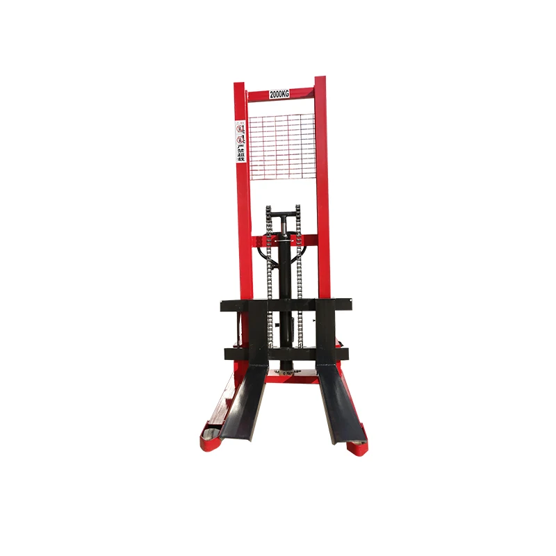 2 Ton Manual Hydraulic Stacker With Adjustable Forks For Sale